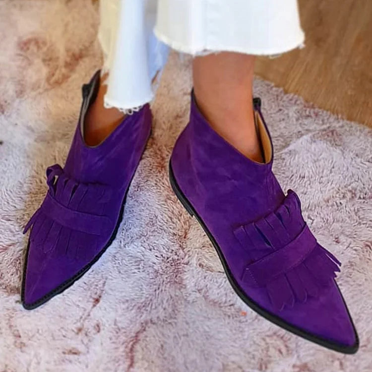 Boots for Women | Ankle-height Pointed Toe Slip on