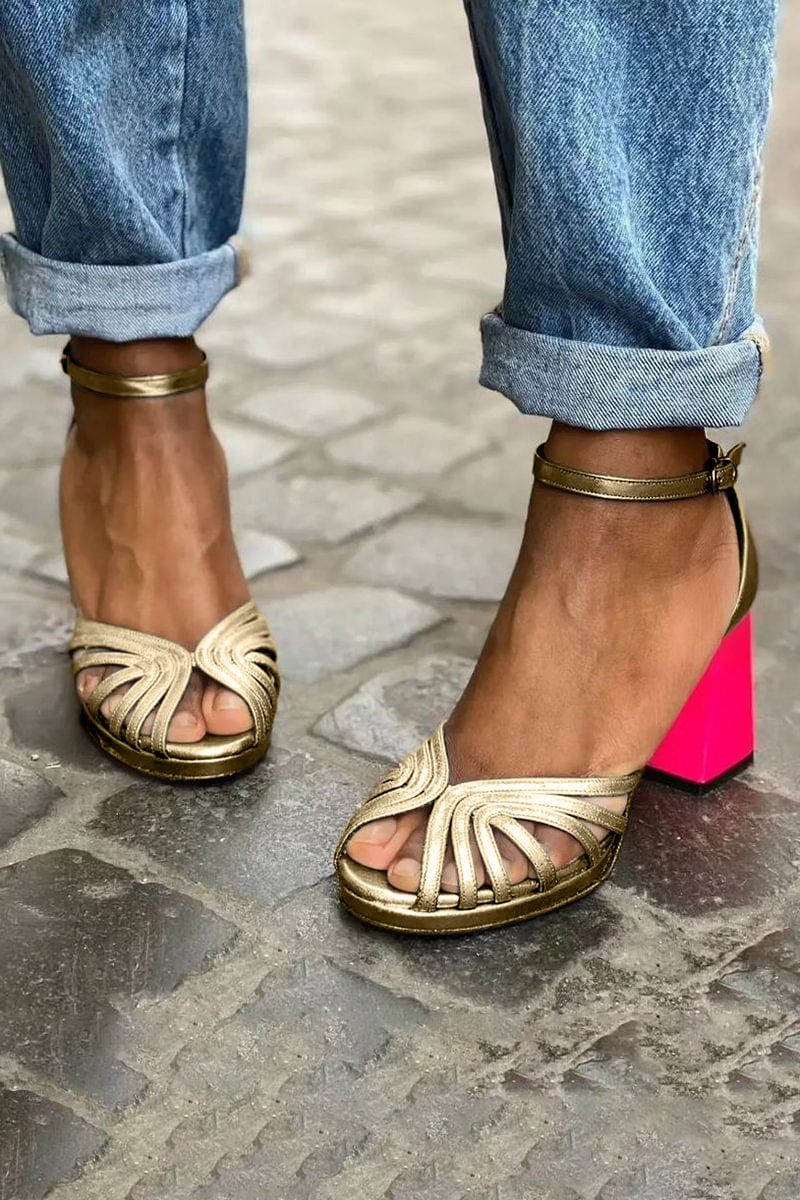 Sandals For Women | Open Toe Ankle Strap Block Heel