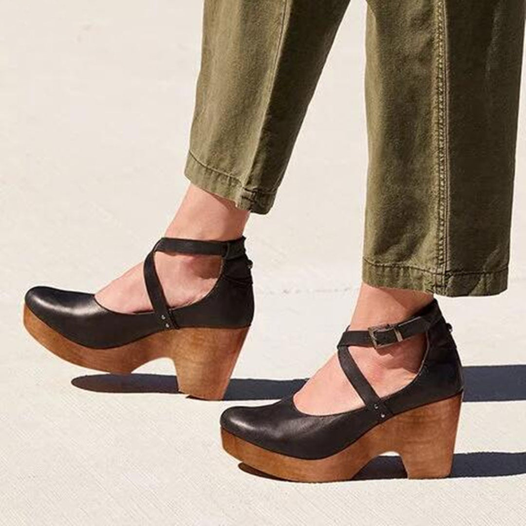Heels For Women | Platform Closed Toe With Ankle Straps