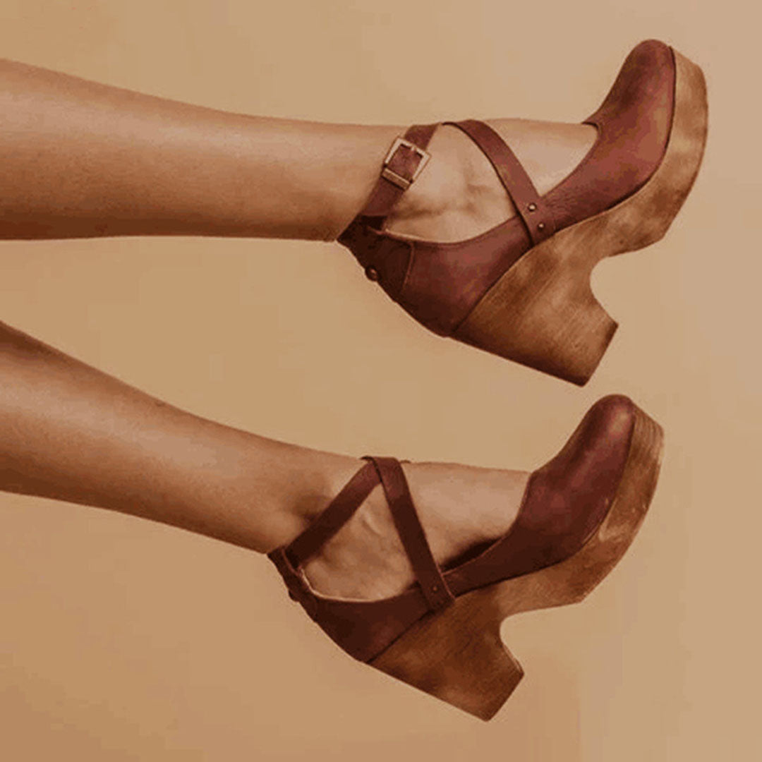 Heels For Women | Platform Closed Toe With Ankle Straps