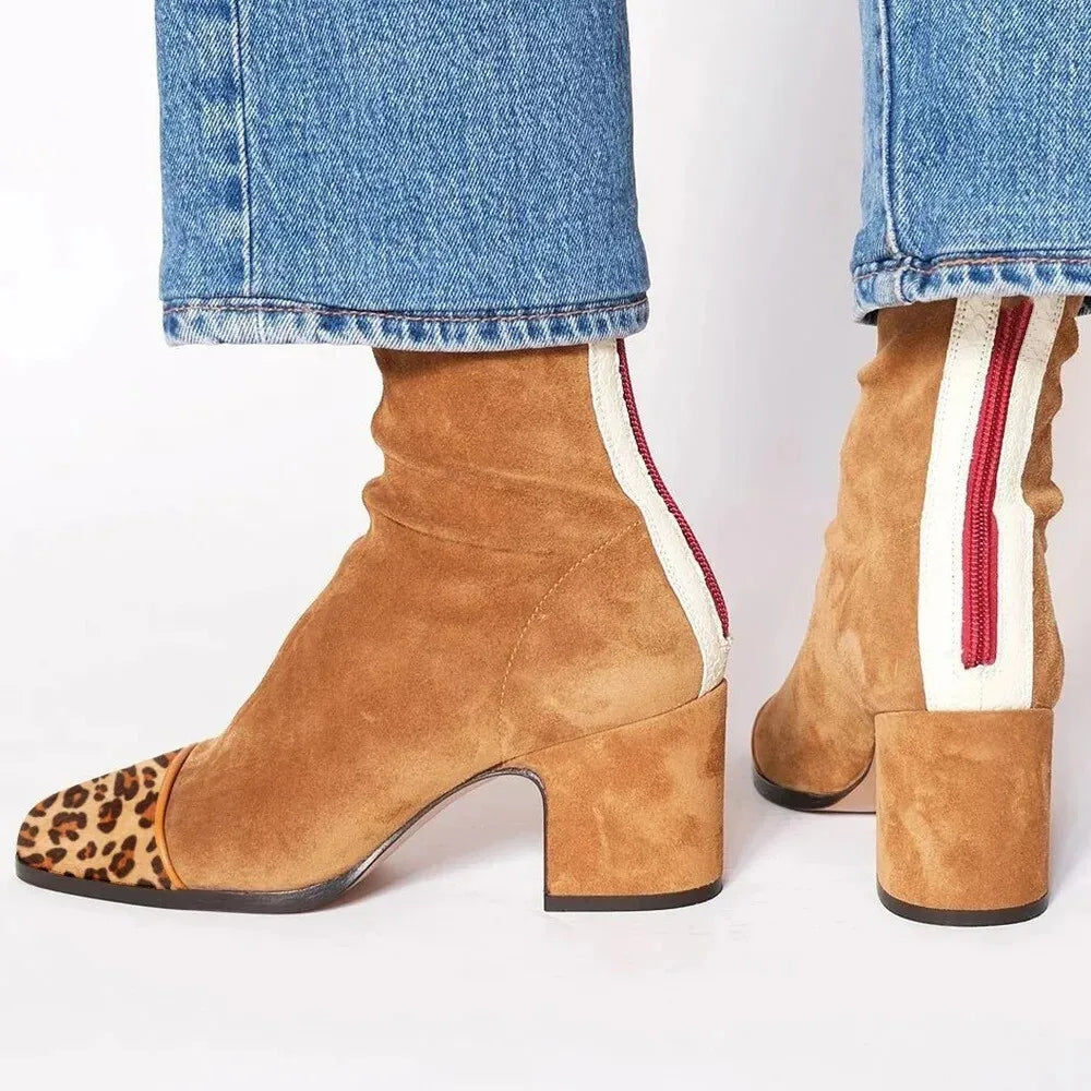 Boots For Women | Ankle Height Block Heel With Closed Toe