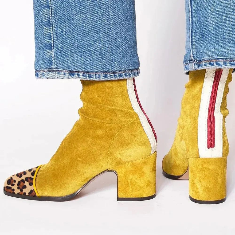Boots For Women | Ankle Height Block Heel With Closed Toe