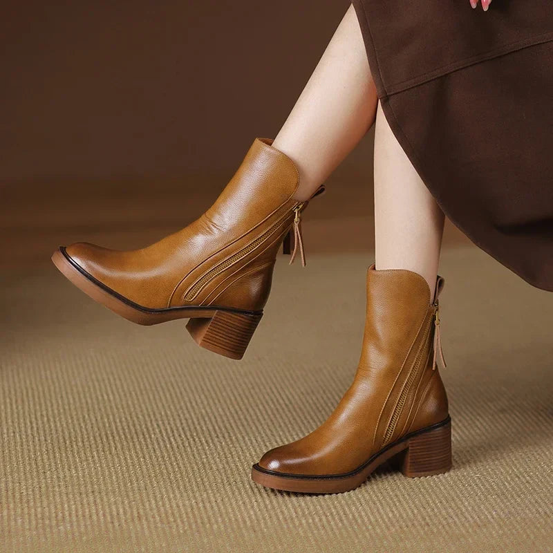 Boots for Women | Mid-Calf Side Zip Tassel