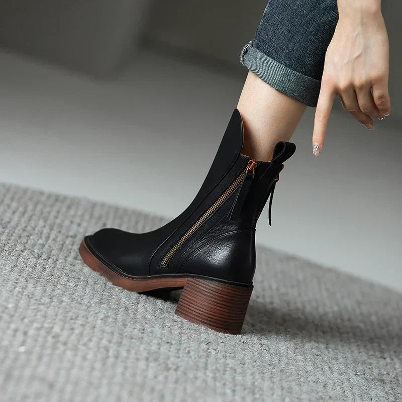 Boots for Women | Mid-Calf Side Zip Tassel
