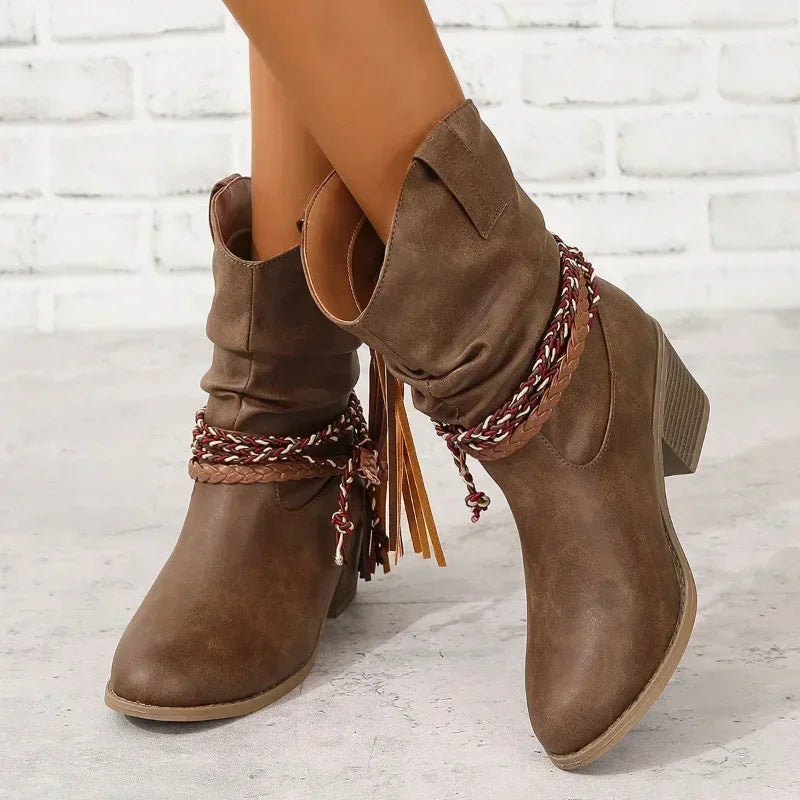 Boots for Women | Ankle-height Side Tie Detail