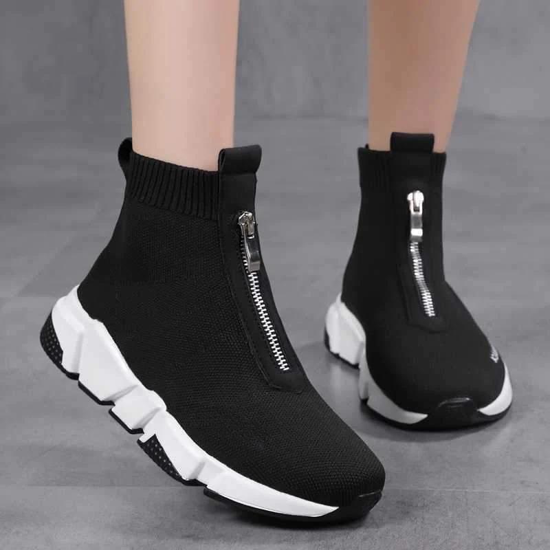 Boots For Women | High-Top Zip Front Platform Sole