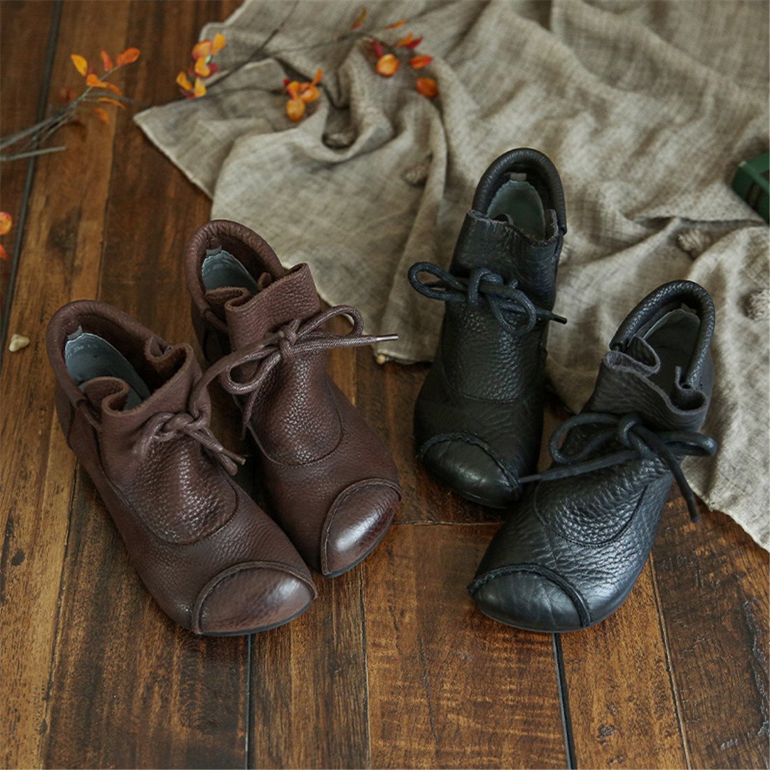 Boots For Women | Lace-Up Closed Toe Ankle Boots