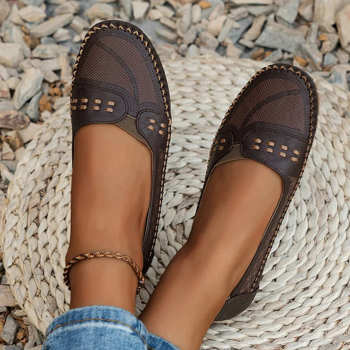 Loafers For Women | Perforated Closed Toe Slip-On