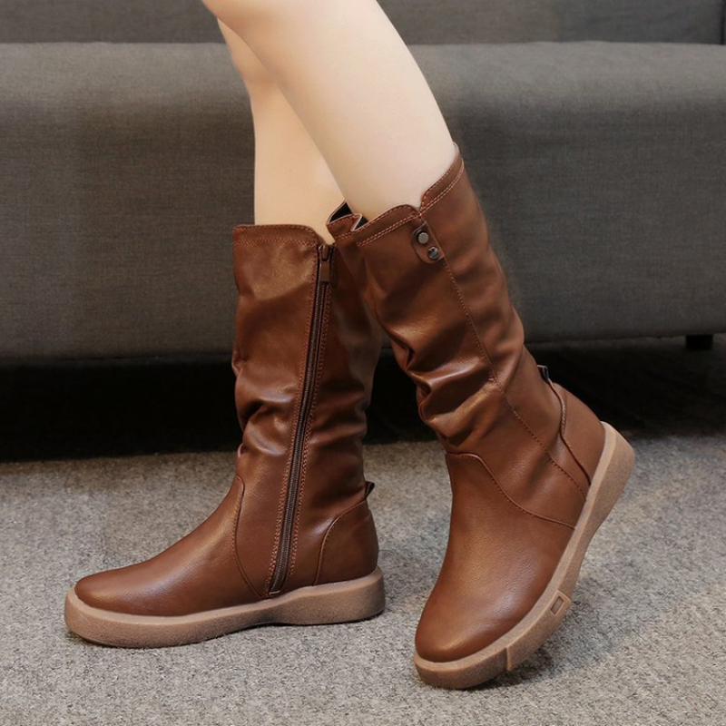 Boots For Women | Mid-Calf With Side Zipper