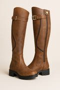 Knee-High Boots for Women | Buckle Lug Sole