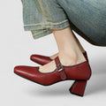 Block Heels For Women | Closed Toe Strap Detail