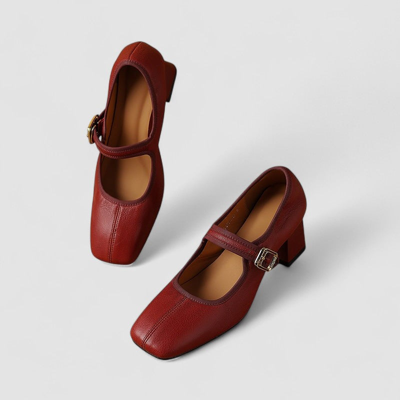 Block Heels For Women | Closed Toe Strap Detail
