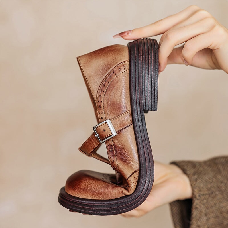 Mary Jane Shoes For Women | Closed Toe With Buckle Strap